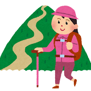 山登りの友人（女性）の絵